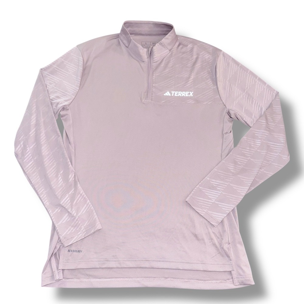 Adidas Terrex Pullover Women L Purple Quarter Zip Aeroready IP4806 Slim‎ Fit